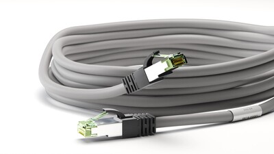 S/FTP (PiMF) Patchkábel LSOH 5m cat.8, sivý, Cu, 40GBit/s, 2000MHz