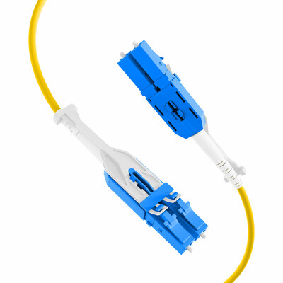 Fiber kábel LC-LC, 1m Duplex OS2(9/125µm), LSOH, uniboot Push/Pull, G657.A1, ohybný, 3mm, žltý