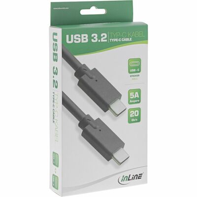 Kábel USB 3.2 Gen 2x2, Typ C CM/CM 1m, 20Gbps, PD 100w 20V5A, čierny