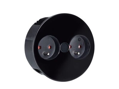 TWIST 2xUTE 230V, 2m kábel 1.5mm², vidlica CEE7/7, čierny matný
