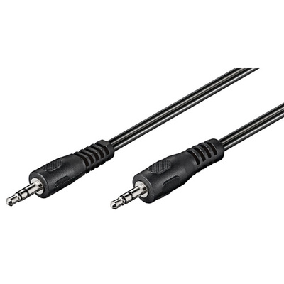 Kábel 3,5mm stereo jack M/M 2.5m, čierny