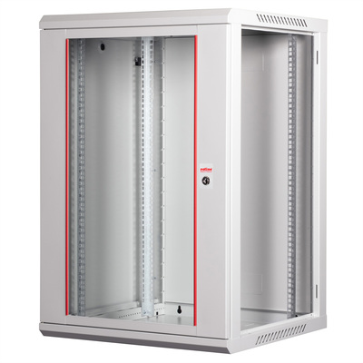 19" Rack na stenu 18U, sivý, 912x600x600mm (HxWxD), odnímateľné bočnice