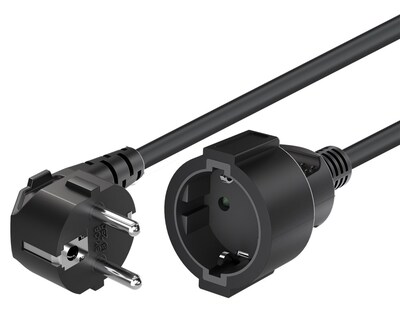 Predlžovačka 2m s 1 zásuvkou SCHUKO, 1.5mm², čierna