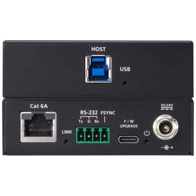 Predĺženie USB 3.2 Gen 1 cez TP do 100m, USB hub (4port), 5Gbps, RS23, PoC (PowerOverCable), čierny
