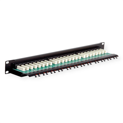 19" Patch panel 24port cat.6, netienený, 1U, čierny