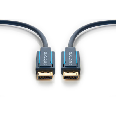 Kábel DisplayPort M/M 15m, 4K@60Hz, DP v1.2, 21.6Gbit/s, modrý, pozl. konektor, ClickTronic