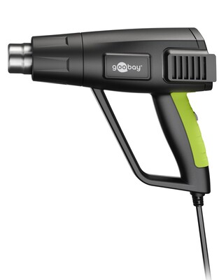 Teplovzdušná pištoľ 1500 W s LCD displejom, regulácia 100–650 °C, 4 nástavce, Premium, čierna