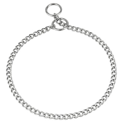 Obojok retiazkový sťahovací 2mm/55cm, malé ploché oko, chrómovaná oceľ, HS