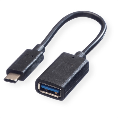 Kábel USB 3.2 Gen 1, Typ C CM/AF 0.15m, 5Gbps, OTG, čierny
