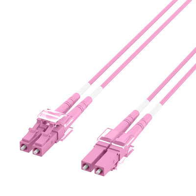 Fiber kábel LC-LC, 10m Duplex OM4(50/125µm), LSOH, 1.2mm, fialový