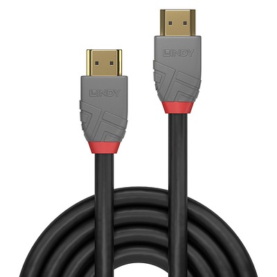 Kábel HDMI M/M 2m, High Speed+Eth, 4K@60Hz, HDMI 2.0, 18G, pozl. konektor, čierny, Anthra Line