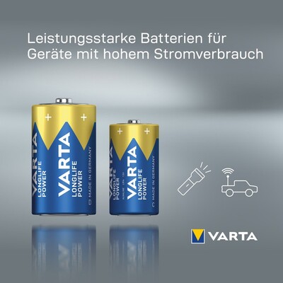 Batéria VARTA Longlife Power Alkalická C Baby (2ks) 1.5V (LR14) 2BL