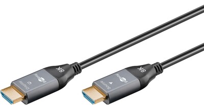 Kábel HDMI M/M 20m, Ultra High Speed+Eth, 8K@60Hz, HDMI 2.1, 48G, pozl. kon.,čierny, aktívny,optický