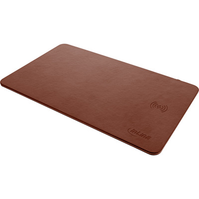 Podložka pod myš + bezdrôtová nabíjačka, 370x225x7mm, 10w, hnedá
