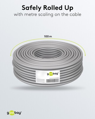 Kábel koax. návin 100m, RG59, 75 Ohm, 4x tienený, 120 dB, 6.9mm, CCS, biely