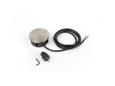 TWIST 2xUTE 230V, 2m kábel 1.5mm², vidlica CEE7/7, nerezová farba