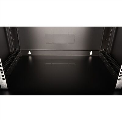 19" Rack na stenu 6U, čierny, 379x600x450mm (HxWxD), odnímateľné bočnice