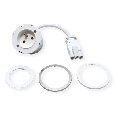 PIX 1xUTE 230V, 0.2m kábel 1.5mm², GST18, čierna + nerez krúžok v balení