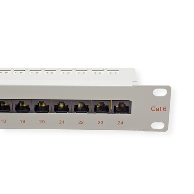 19" Patch panel 24port cat.6, netienený, 1U, sivý