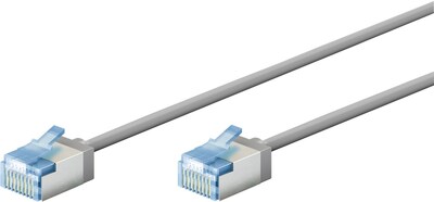 U/FTP Patchkábel LSOH TPE 0.15m cat.6a, sivý, slim, Cu, Flex Cable, Eco obal