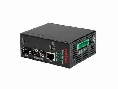 Konvertor RJ45/SFP - RS232, 100Mbit, POE, konfigurovatelný cez web/Konzolu, čierny