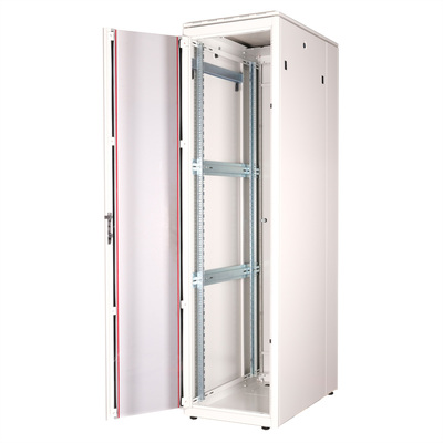 19" Rack na podlahu 47U, 2276x600x1000mm (HxWxD), PRO, sklenené dvere, sivý