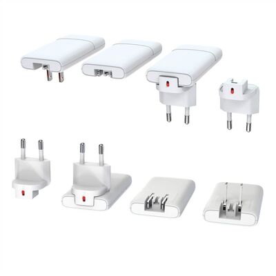 Nabíjačka USB 230V 2port, EU/US, 1xUSB A, 1xUSB Typ C, 65W, PD, QC 3.0, cestovná/skladacia, biela