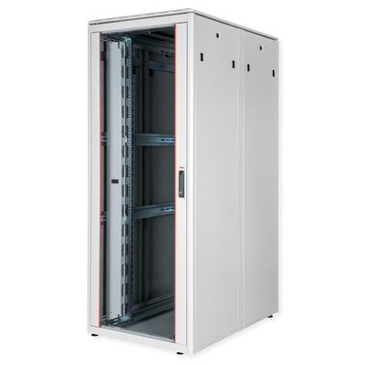 19" Rack na podlahu 42U, 2053x800x1200mm (HxWxD), PRO, sklenené dvere, sivý