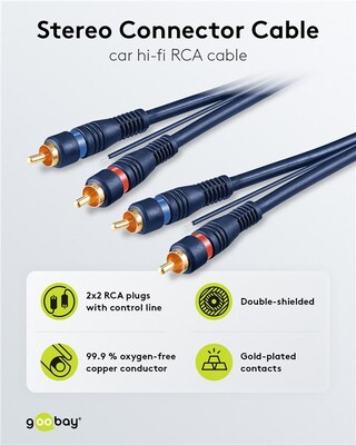 Kábel Cinch 2x AV M/M 5m +ovl. kábel, fialový HQ G