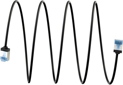 U/FTP Patchkábel LSOH TPE 0.15m cat.6a, čierny, slim, Cu, Flex Cable, Eco obal