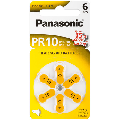 Baterka Panasonic Hearing Aid PR10/10A (6ks) 1.4V 100mAh (V10 DA230 HA10) 6BL