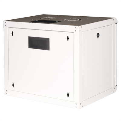 19" Rack na stenu 9U, sivý, 505x600x450mm (HxWxD), RAL7035, PRO, odnímateľné bočnice