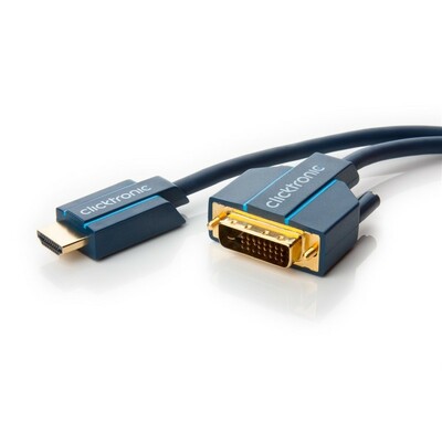 Kábel DVI-D/HDMI M/M 15m, Single-Link, 1920x1080@60Hz, modrý, G pozl. konektor, C