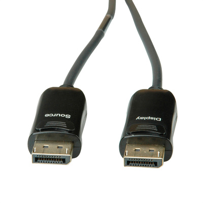 Kábel DisplayPort M/M 15m, 8K@60Hz, DP v1.4, 32.4Gbit/s, čierny, jednosmerný, aktívny, optický