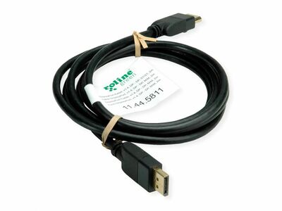 Kábel DisplayPort M/M 3m, 8K@60Hz, DP v1.4, 32.4Gbit/s, čierny, pozl.konektor, Roline Green Eco obal