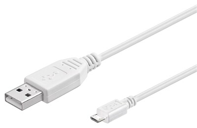 Kábel USB 2.0 A-MICRO-B M/M 0.6m, High Speed, biely