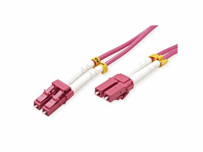 Fiber kábel LC-LC, 7m Duplex OM4(50/125µm), 3mm, fialový