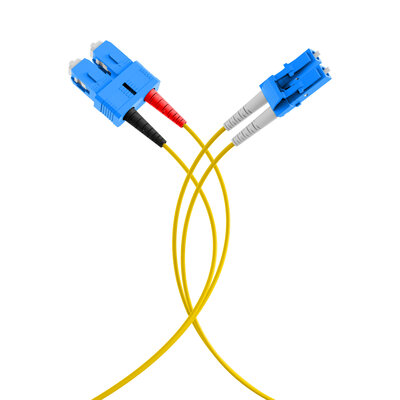 Fiber kábel LC-SC, 3m Duplex OS2(9/125µm), LSOH, 2mm, žltý