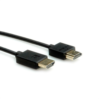 Kábel HDMI M/M 5m, Ultra High Speed+Eth, 4K@60Hz, HDMI 2.0, G, čierny, jednosmerný, Aktívny, Slim