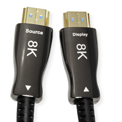 Kábel HDMI M/M 50m, Ultra High Speed+Eth, 8K@60Hz, HDMI 2.1, čierny, jednosmerný, aktívny, optický