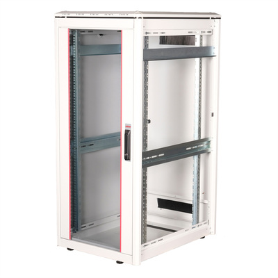 19" Rack na podlahu 26U, 1342x600x800mm (HxWxD), PRO, sklenené dvere, sivý