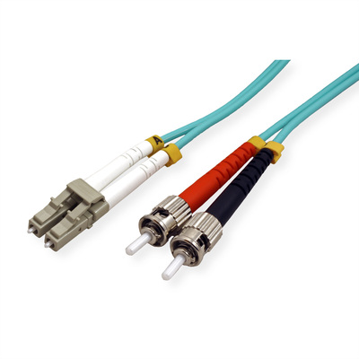 Fiber kábel LC-ST, 5m Duplex OM3(50/125µm), LSOH, 2.8mm, tyrkysový