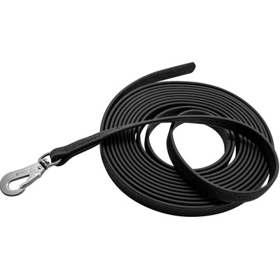 Vodítko stopovacie FOOTBALLGRIP BioThane s uškom 16mm/10m, čierne, HS