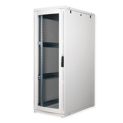 19" Rack na podlahu 36U, 1705x600x1000mm (HxWxD), PRO, Plexiglas, sivý