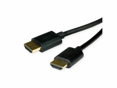 Kábel HDMI M/M 1.5m, Ultra High Speed+Eth, 4K@60Hz, HDMI 2.0, 18G, G pozl. kon., čierny, Slim