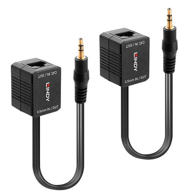 Predĺženie Audio jack 3,5mm cez TP do 500m, pozl. konektor, 10cm kábel, ETA 9.10.2025