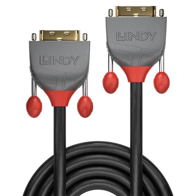 Kábel DVI-D M/M 2m, Dual-Link, 2560x1600@60Hz, 9.9Gbps, HQ, čierny, G pozl. Konektor, Anthra Line
