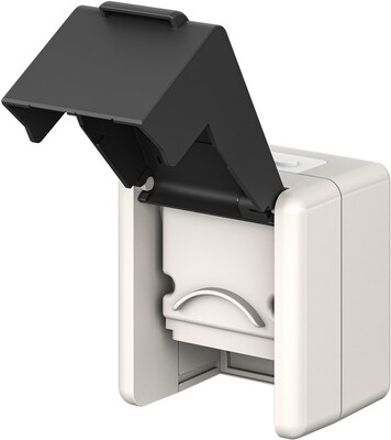 BOX na omietku - montážna krabica, IP44 vonkajší, 2x Keystone, biely s čiernym krytom
