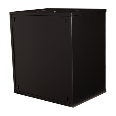 19" Rack na stenu 12U, čierny, 595x540x400 mm (HxWxD), RAL 9005, BASIC