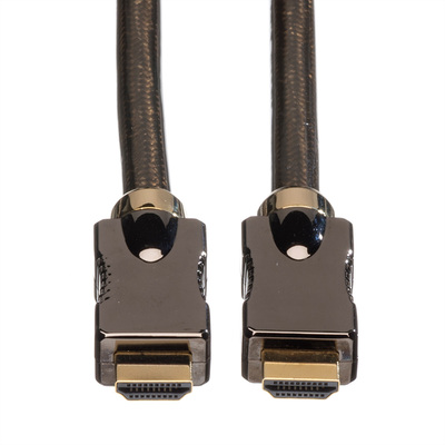 Kábel HDMI M/M 2m, High Speed+Eth, HDMI 2.0, 4K@60Hz 18G, pozl. konektor, čierny